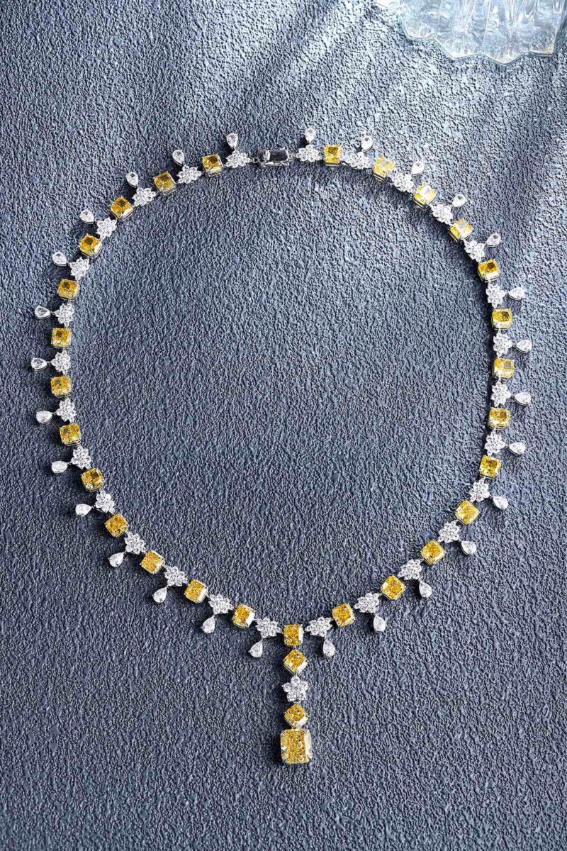 14K Artificial Yellow Gemstone Luxury Necklace - 图片 2