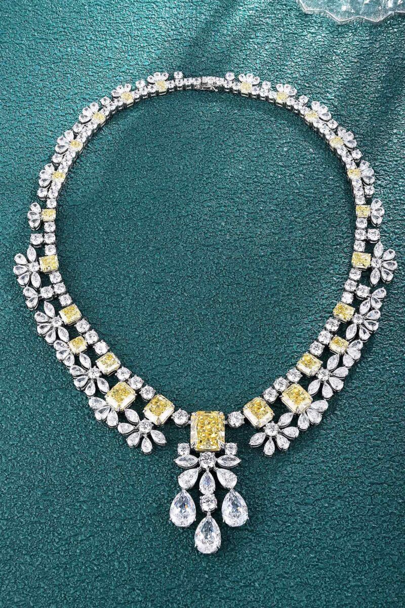 9K Artificial Yellow Gemstone Luxury Necklace - 图片 2