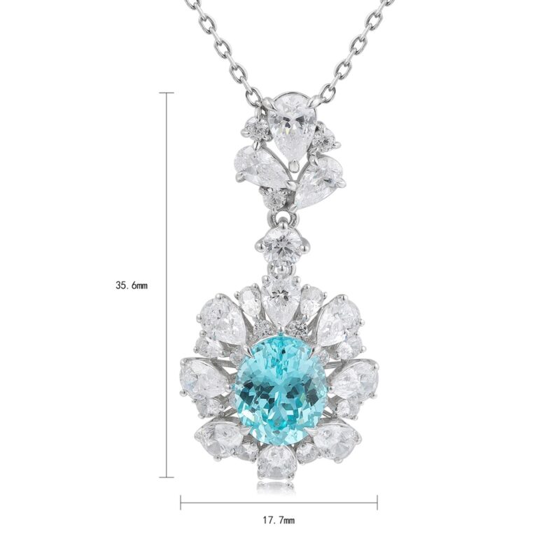 14K Artificial Sapphire Necklace - 图片 3