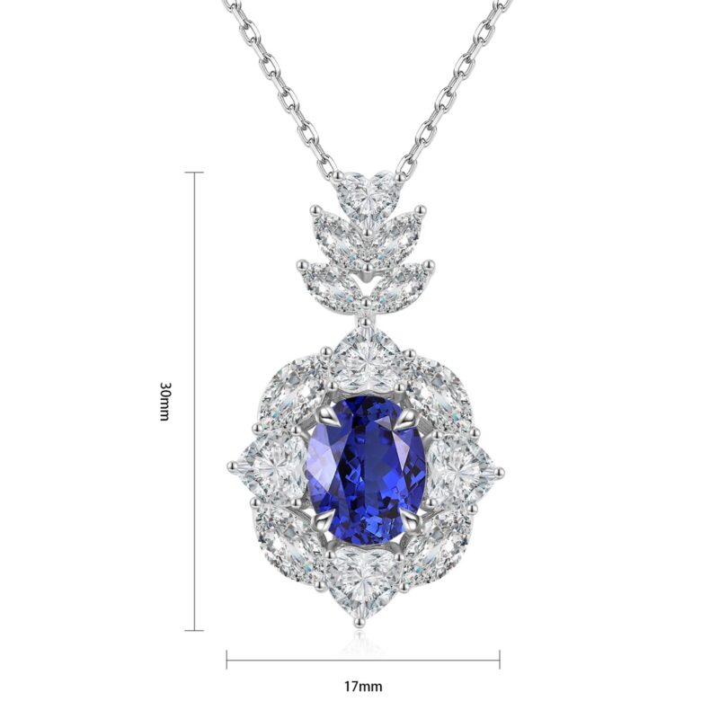 14K Artificial Sapphire Necklace - 图片 2