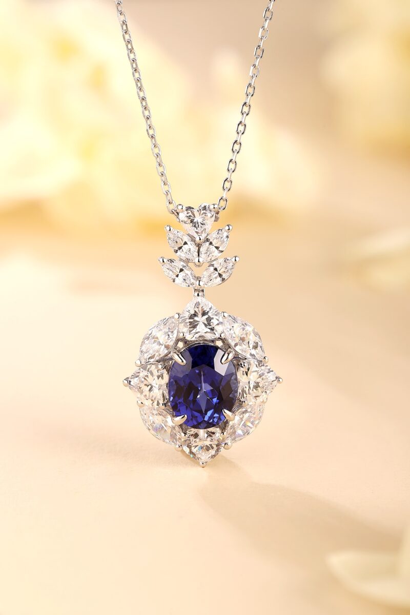 14K Artificial Sapphire Necklace