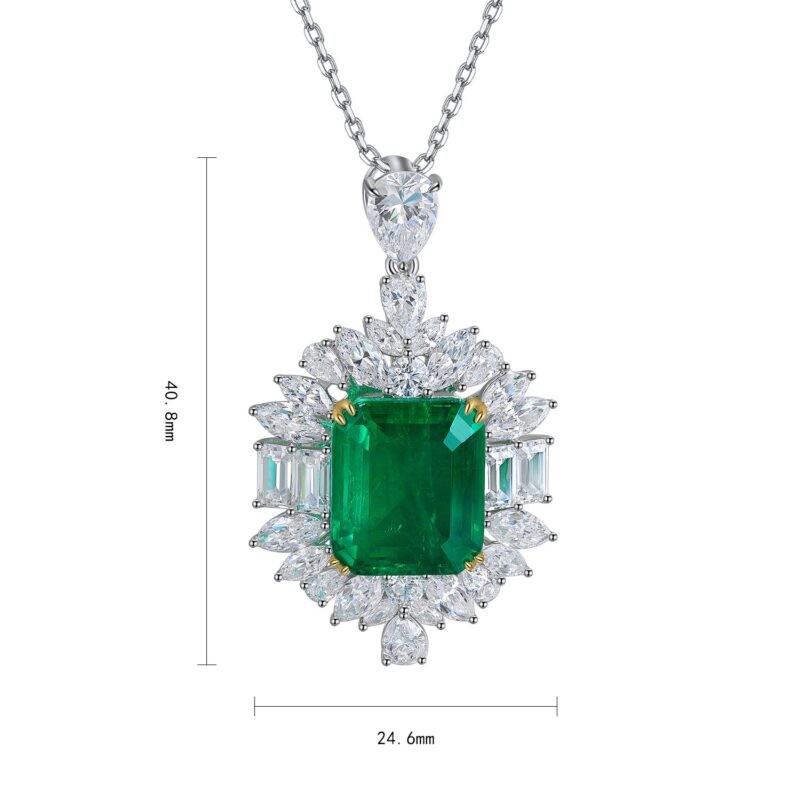 9K Artificial Emerald Necklace - 图片 2