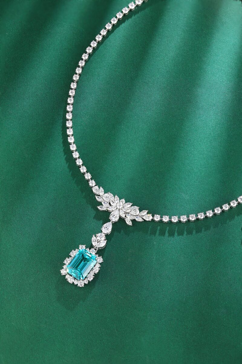 9K Artificial Sapphire Necklace - 图片 2