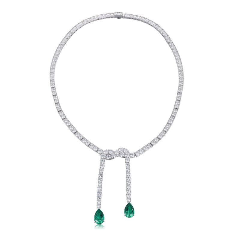 14K Artificial Emerald Necklace