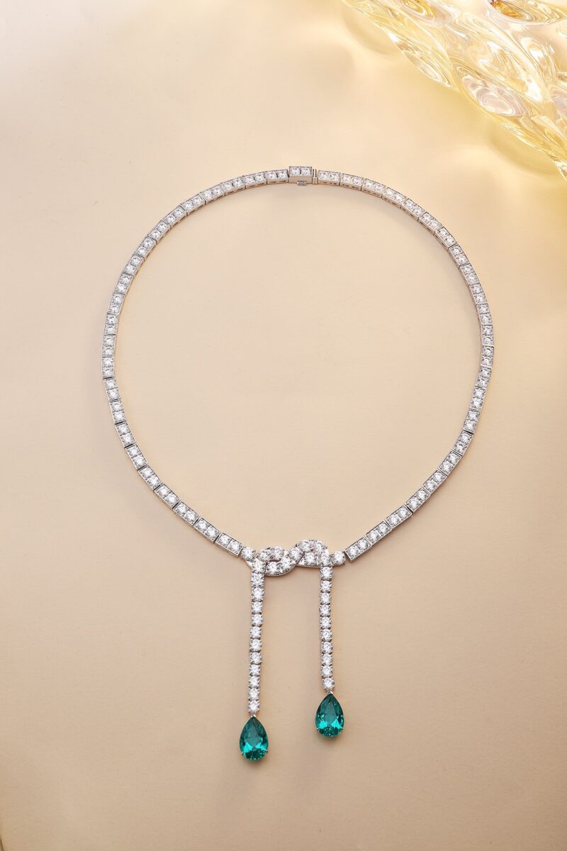 14K Artificial Emerald Necklace - 图片 2