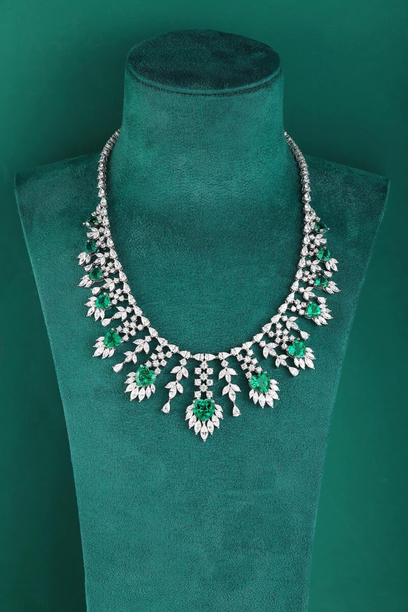 9K Artificial Emerald Necklace - 图片 2