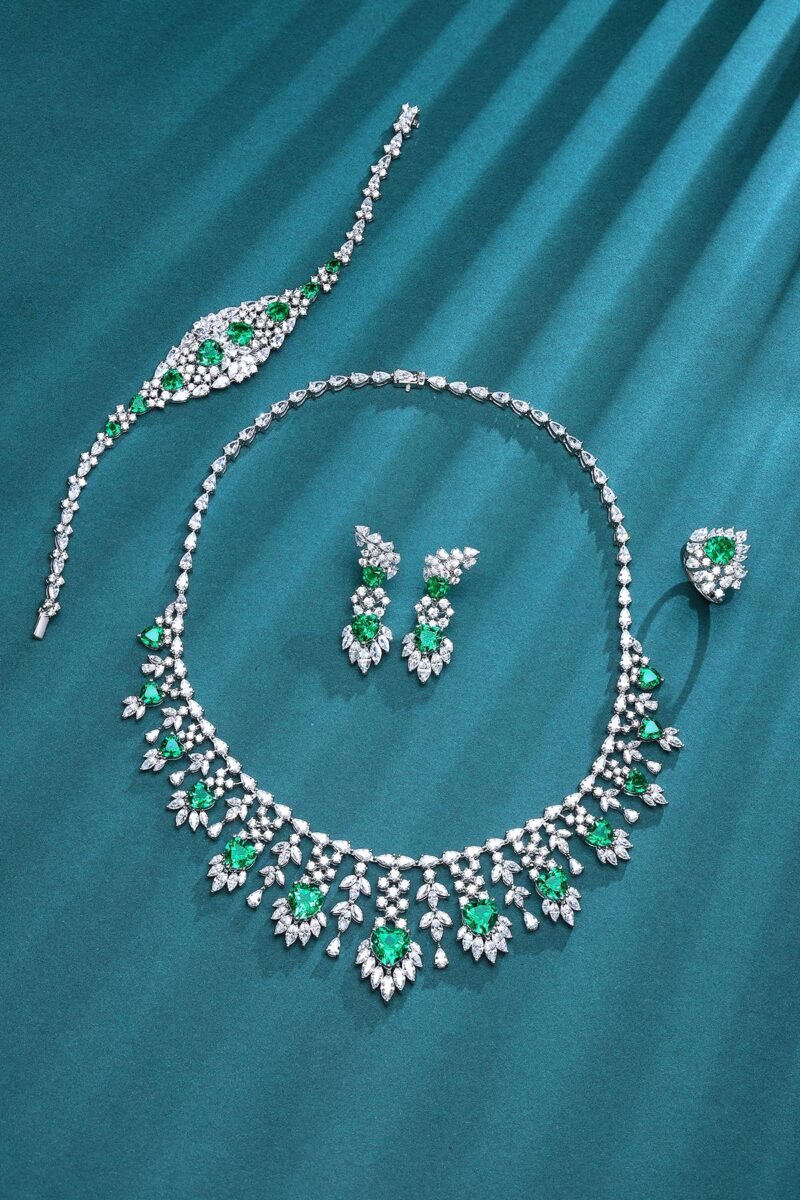 9K Artificial Emerald Necklace - 图片 3