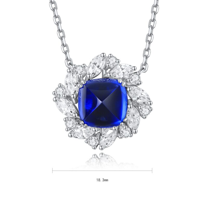 9K Artificial Sapphire Necklace - 图片 2