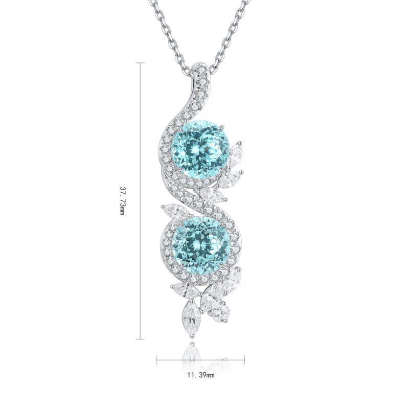 14K Artificial Sapphire Necklace - 图片 2