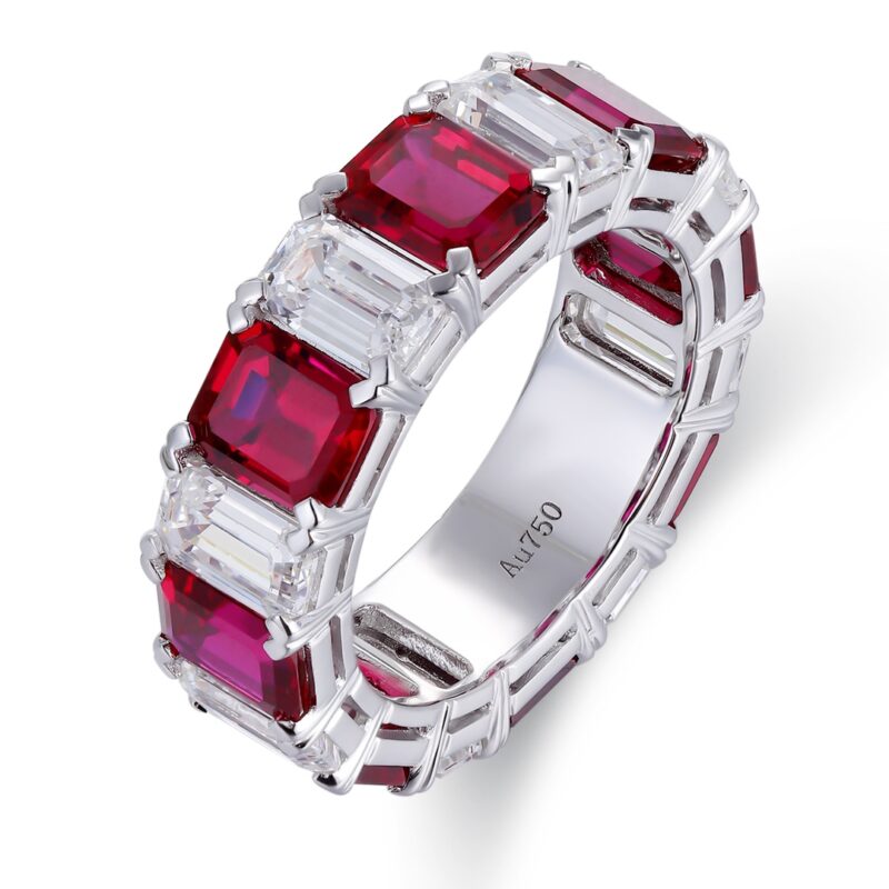 14K artificial red gemstone ring