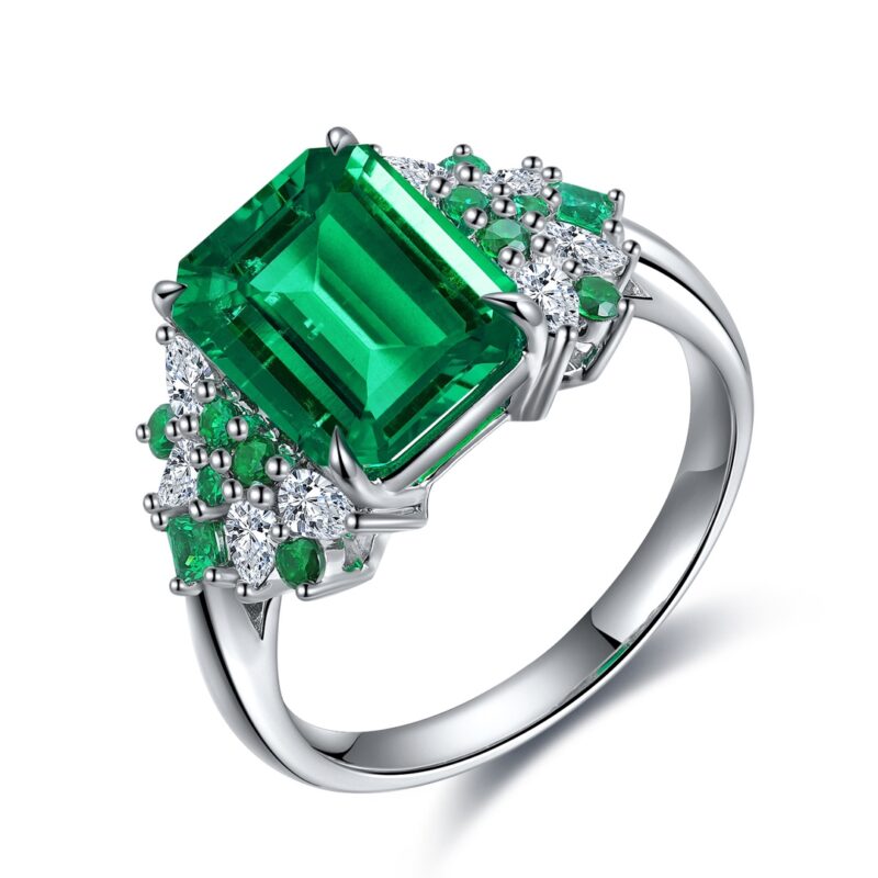 14K Artificial Emerald Ring