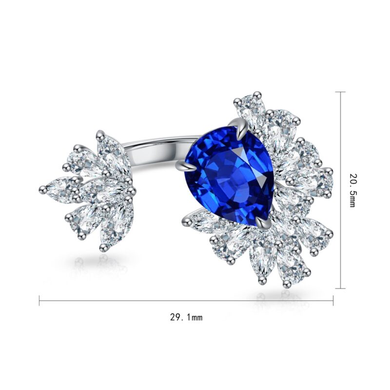 14K Artificial Sapphire Ring - 图片 2