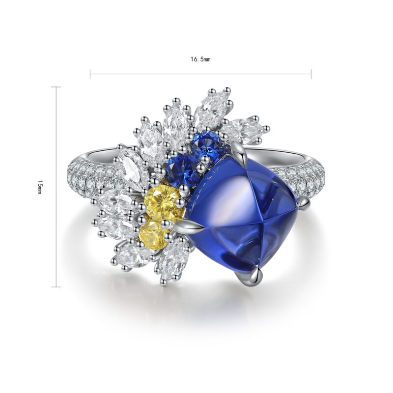 14K Artificial Sapphire Ring - 图片 2