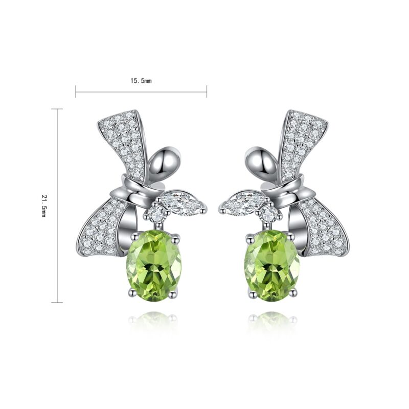 14K Artificial Olive Emerald Earrings