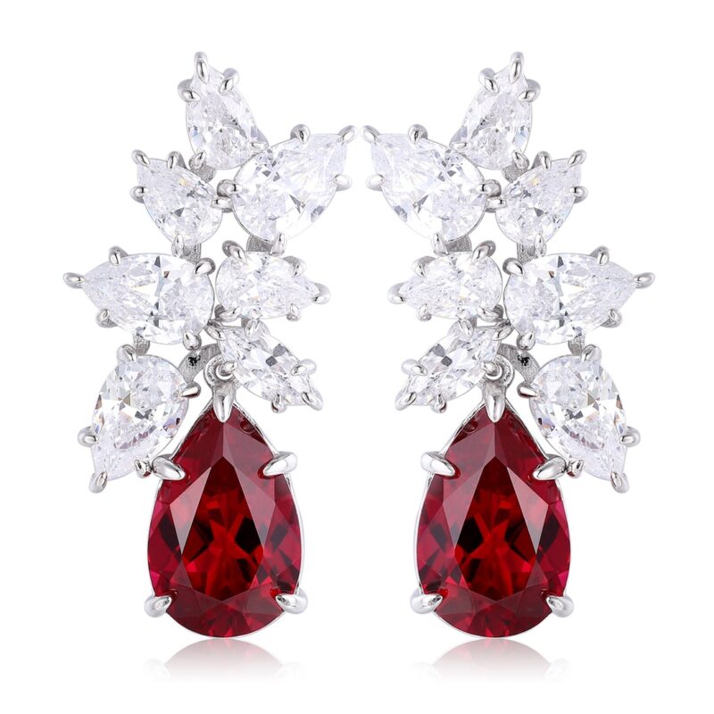 14K Artificial Ruby Earrings