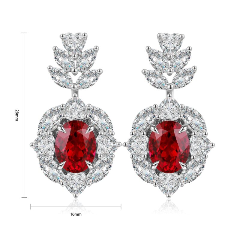 9K Artificial Ruby Earrings - 图片 2