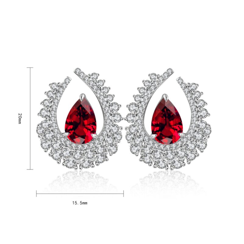 9K Artificial Ruby Earrings - 图片 2